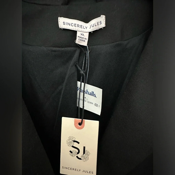 Sincerely Jules Single Button Blazer Size XL Black Notch Collar Pockets NWT - Picture 3 of 4